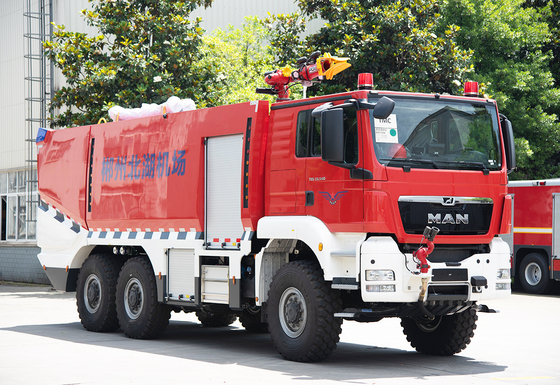 6x6 MAN Aeroporto di salvataggio camion dei pompieri 11 tonnellate con 10000L serbatoio dell'acqua prezzo veicolo specializzato Cina fabbrica