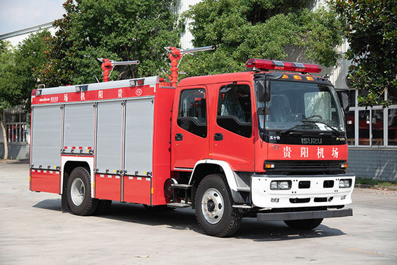 Camion dei vigili del fuoco speciale chimico asciutto della polvere di ISUZU 4000Kgs con la cabina di fila di Doube