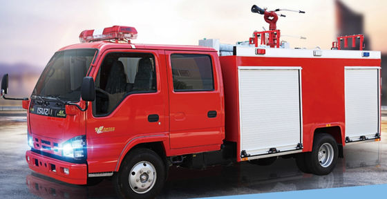 Il camion dei vigili del fuoco rotola sulle porte e gli otturatori del rullo per l'apparecchiatura del fuoco